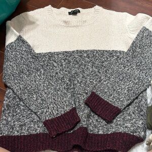 Jessica Women's Sweater - Cream, Gray, and Burgundy